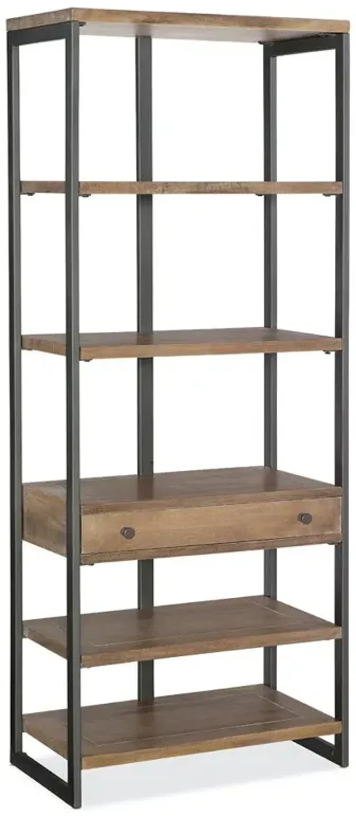 Tristan Industrial Loft Brown Mango Wood Grey Iron Etagere