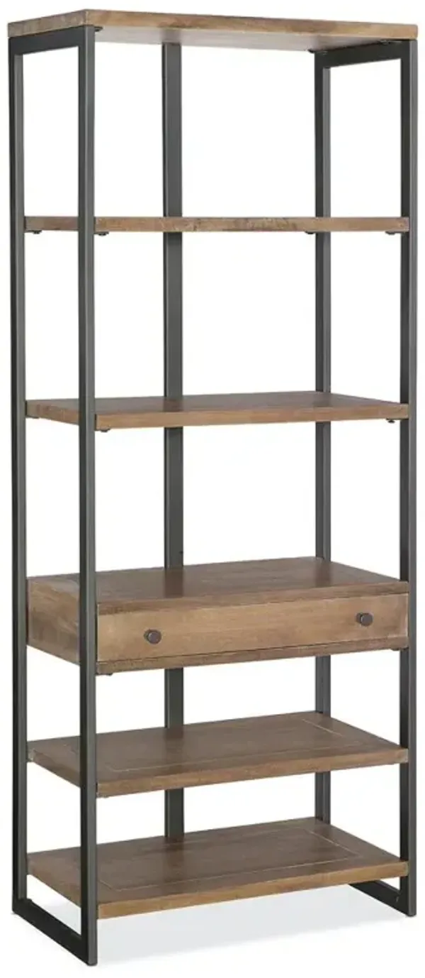 Tristan Industrial Loft Brown Mango Wood Grey Iron Etagere