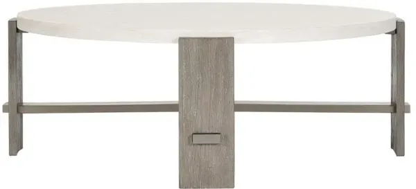 Owen Coastal Beach White Wood Stainless Steel Stretcher Coffee Table