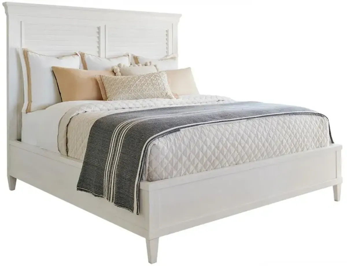 Royal Palm French Country White Mahogany Wood Headboard - King