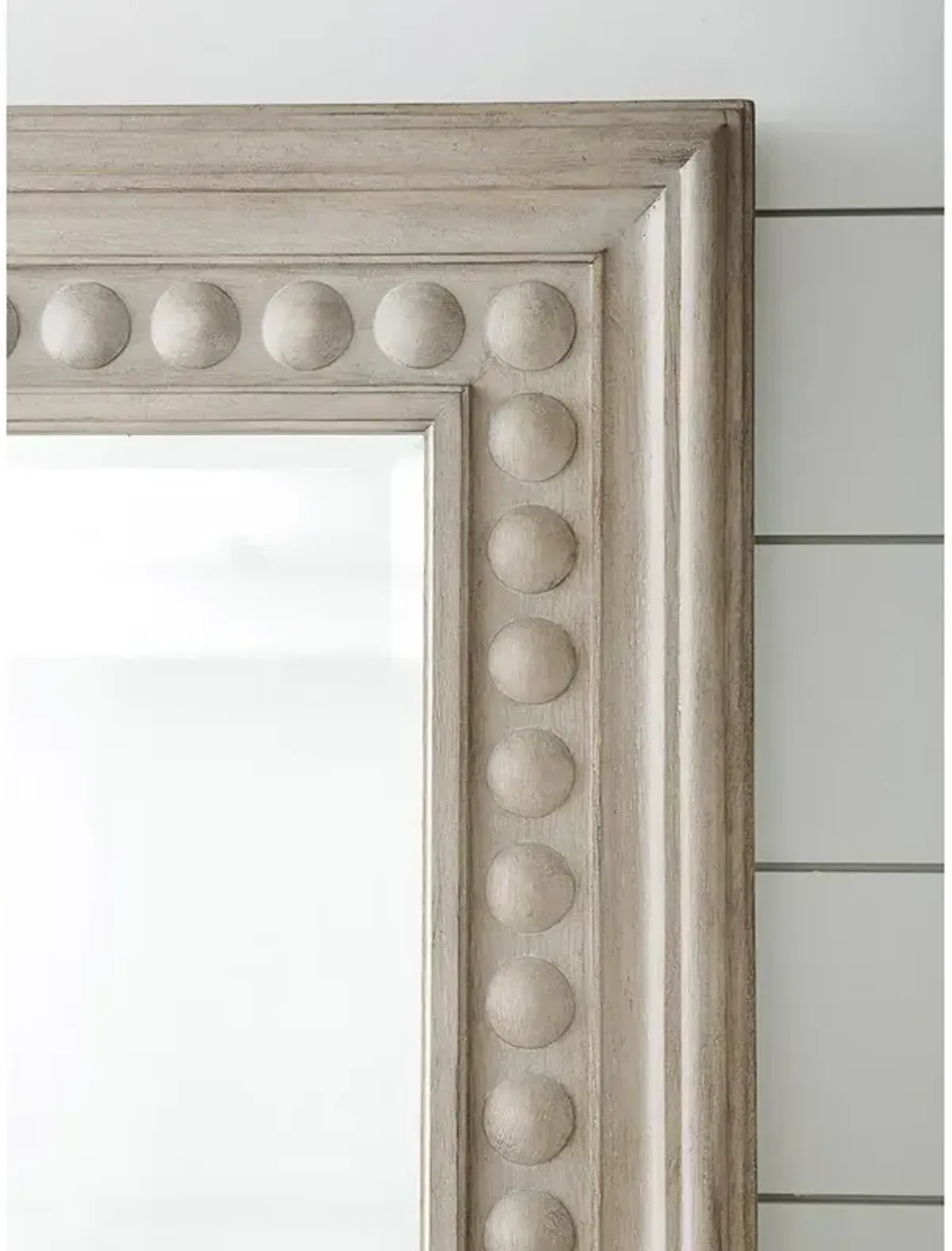 Carbon Rustic Warm Taupe Hickory Wood Clear Glass Floor Mirror