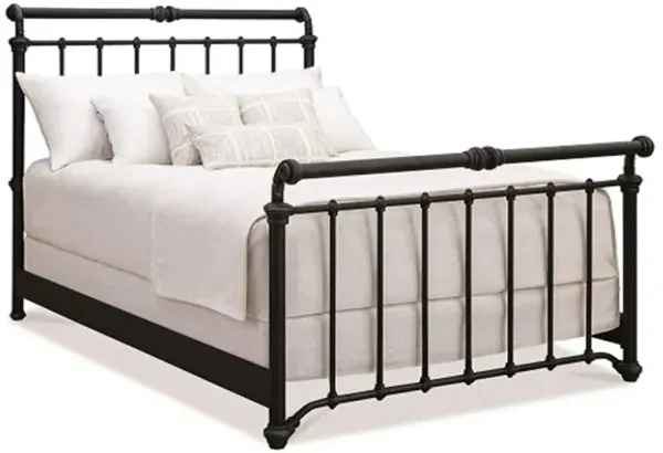 Jiggy French Country Matte Black Iron Sleigh Bed - King