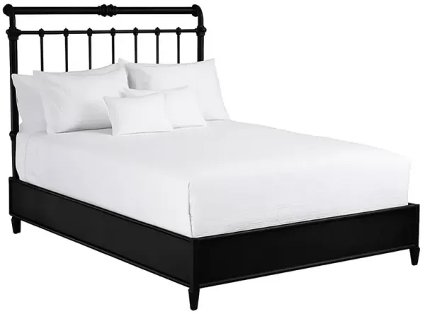 Jiggy French Country Matte Black Iron Sleigh Platform Bed - Queen