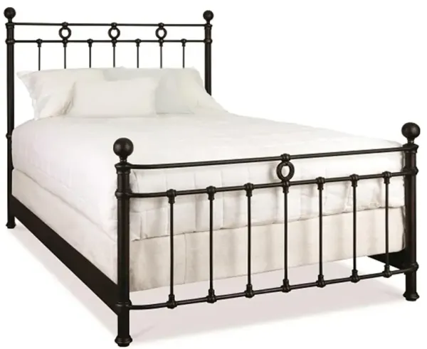 Perthia French Country Matte Black Iron Bed - Queen