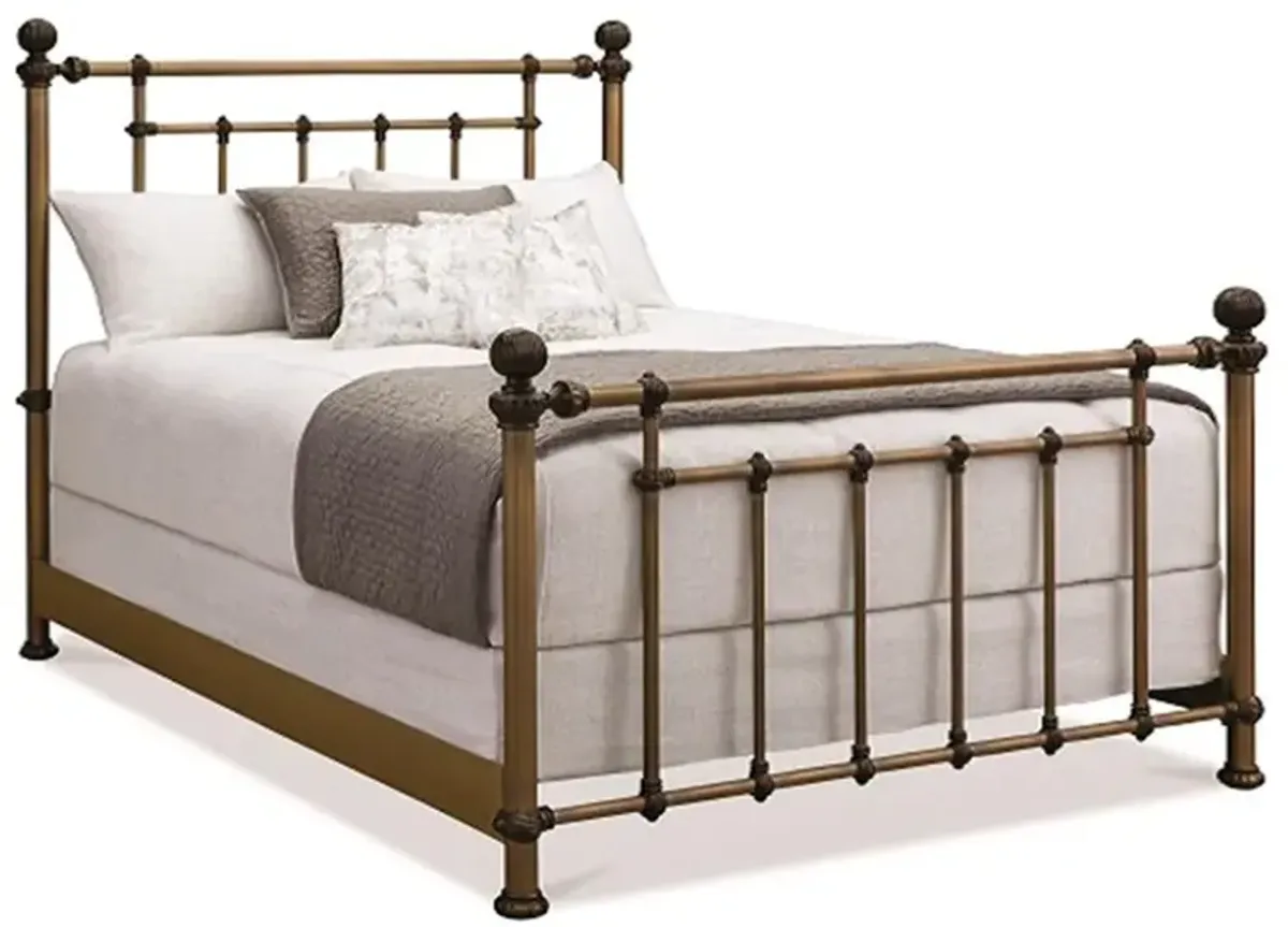 Mileva French Country Aged Brass Iron Bed - Queen