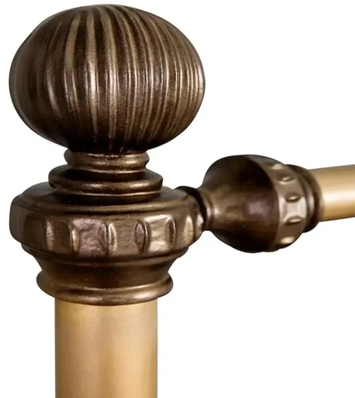 Mileva French Country Aged Brass Iron Bed - King