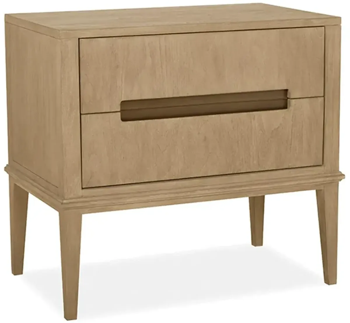 Brooklyn Rustic Lodge Brown Teak Wood 2 Drawer Nightstand