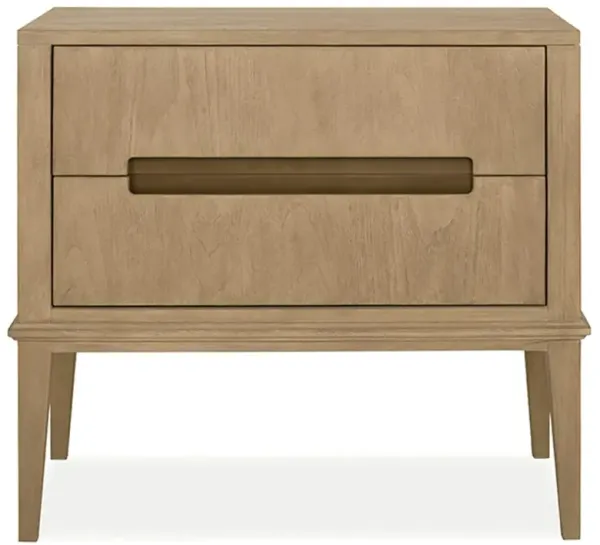 Brooklyn Rustic Lodge Brown Teak Wood 2 Drawer Nightstand