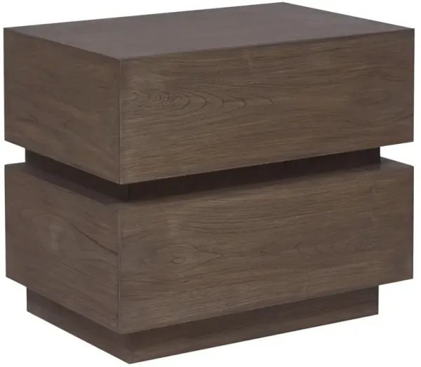 Theodore Rustic Lodge Brown Teak Wood 2 Drawer Nightstand