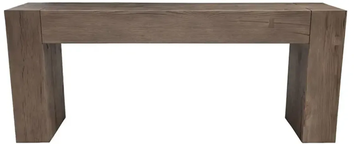 Brissy Rustic Lodge Brown Oak Wood Rectangular Console Table