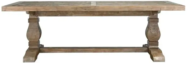 Becille French Country Light Brown Pine Wood Rectangular Dining Table - 94"W