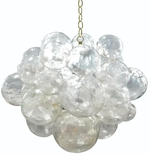 Muriel Clear Resin Bubbled Brass Chain Chandelier