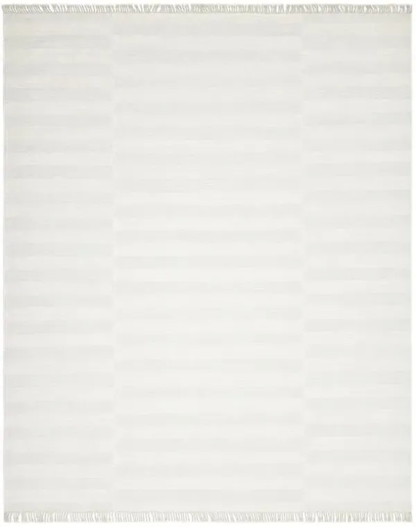 Loretta Modern Classic White Wool Striped Patterned Rug - 5'x8'