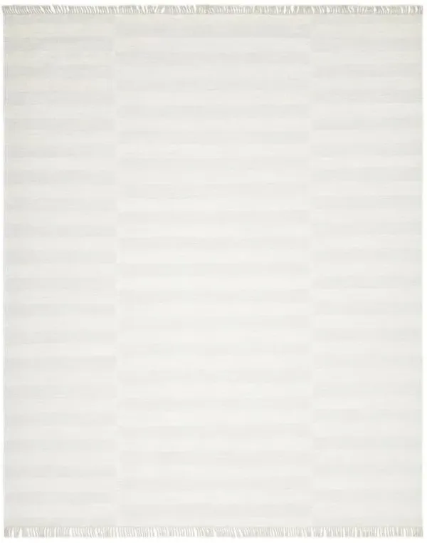 Loretta Modern Classic White Wool Striped Patterned Rug - 8'x10'