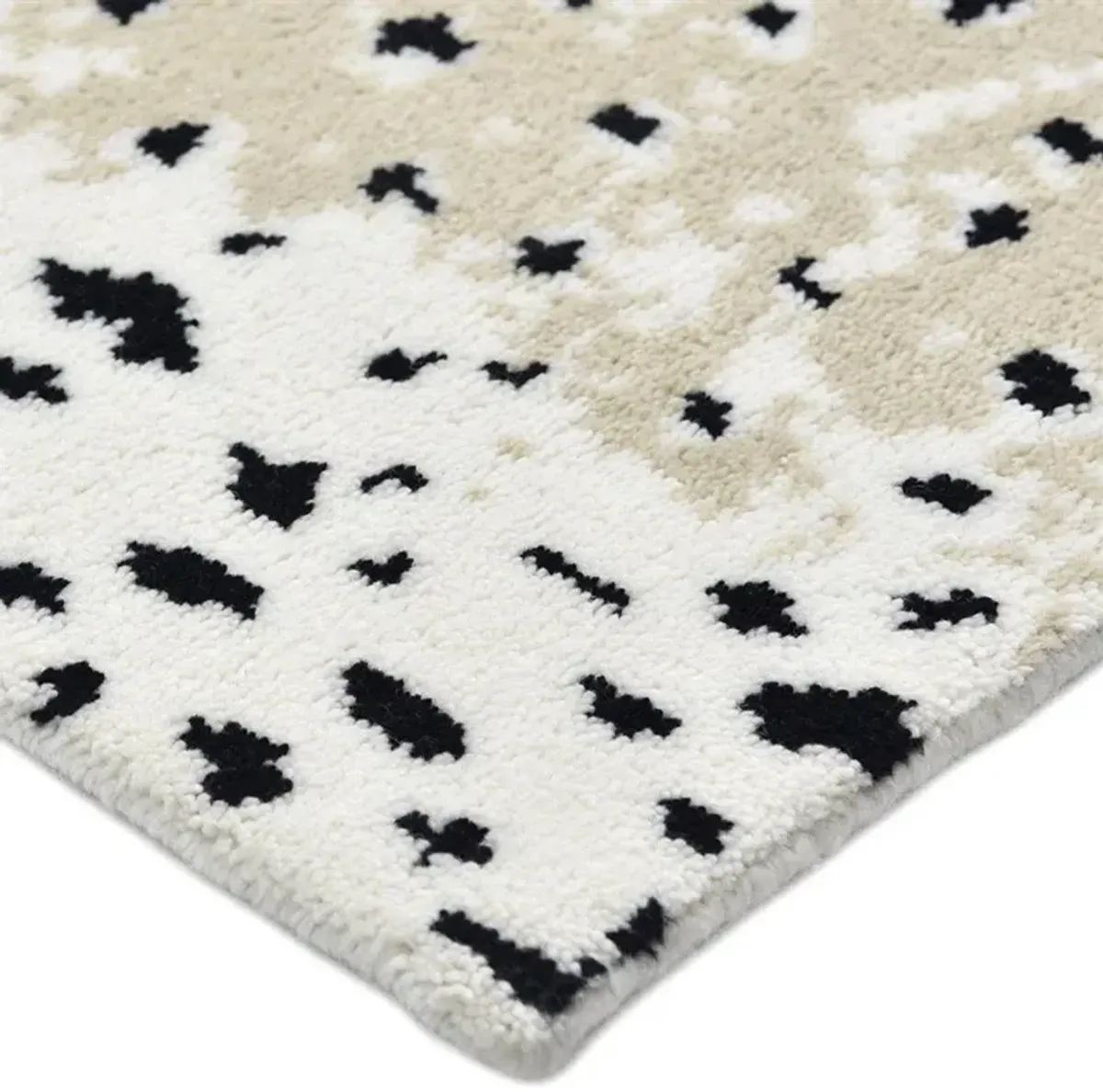 Lewis Modern White Wool Animal Patterned Hand Knotted Rug - 5'x8'