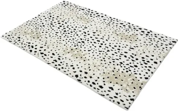 Lewis Modern White Wool Animal Patterned Hand Knotted Rug - 5'x8'