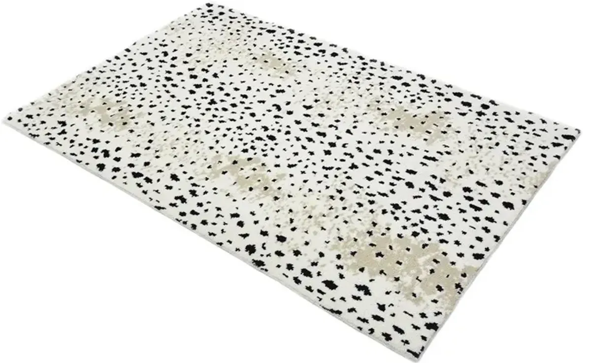 Lewis Modern White Wool Animal Patterned Hand Knotted Rug - 9'x12'