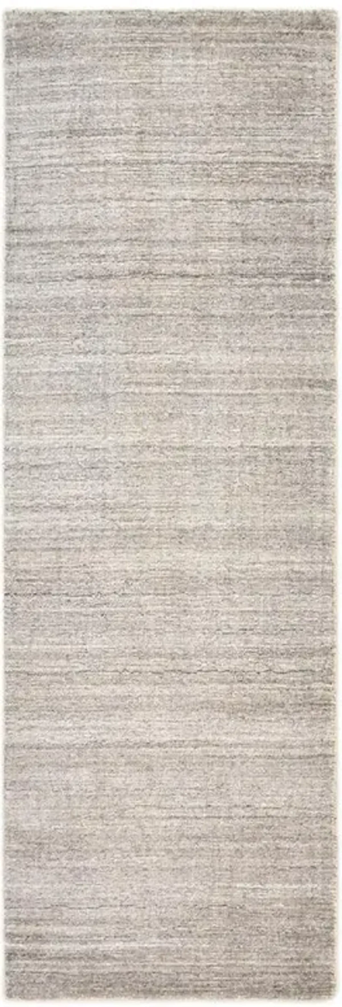 Hugh Modern Classic Linen Beige Wool Solid Hand Knotted Rug - 2'6"x8'