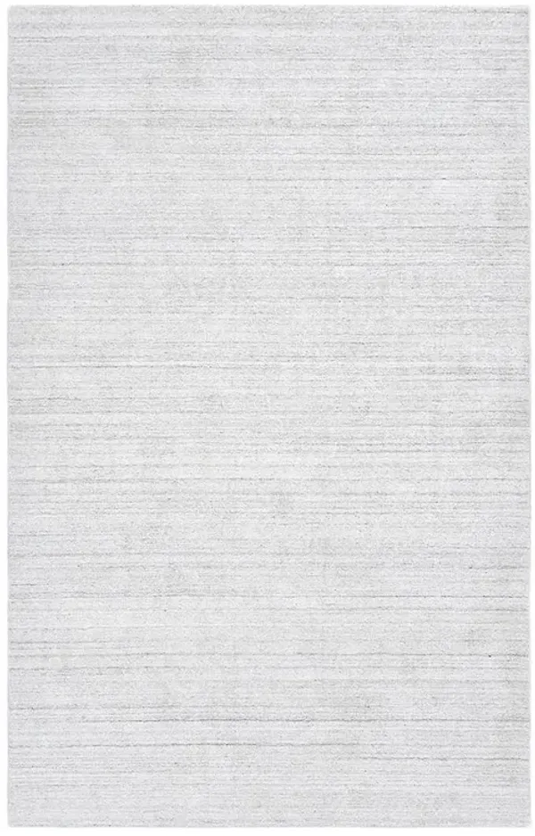 Arisha Modern White Wool Solid Rug - 5'x8'