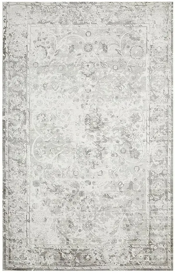 Rachel Global Bazaar Mist Grey Patterned Rug - 5'x8'
