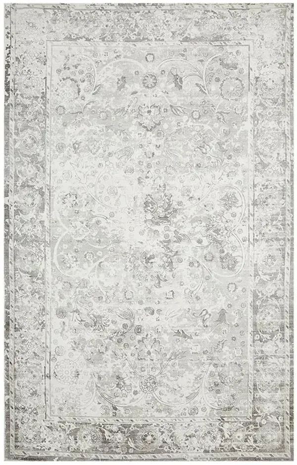 Rachel Global Bazaar Mist Grey Patterned Rug - 8'x10'