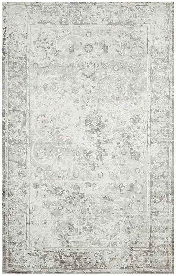 Rachel Global Bazaar Mist Grey Patterned Rug - 9'x12'