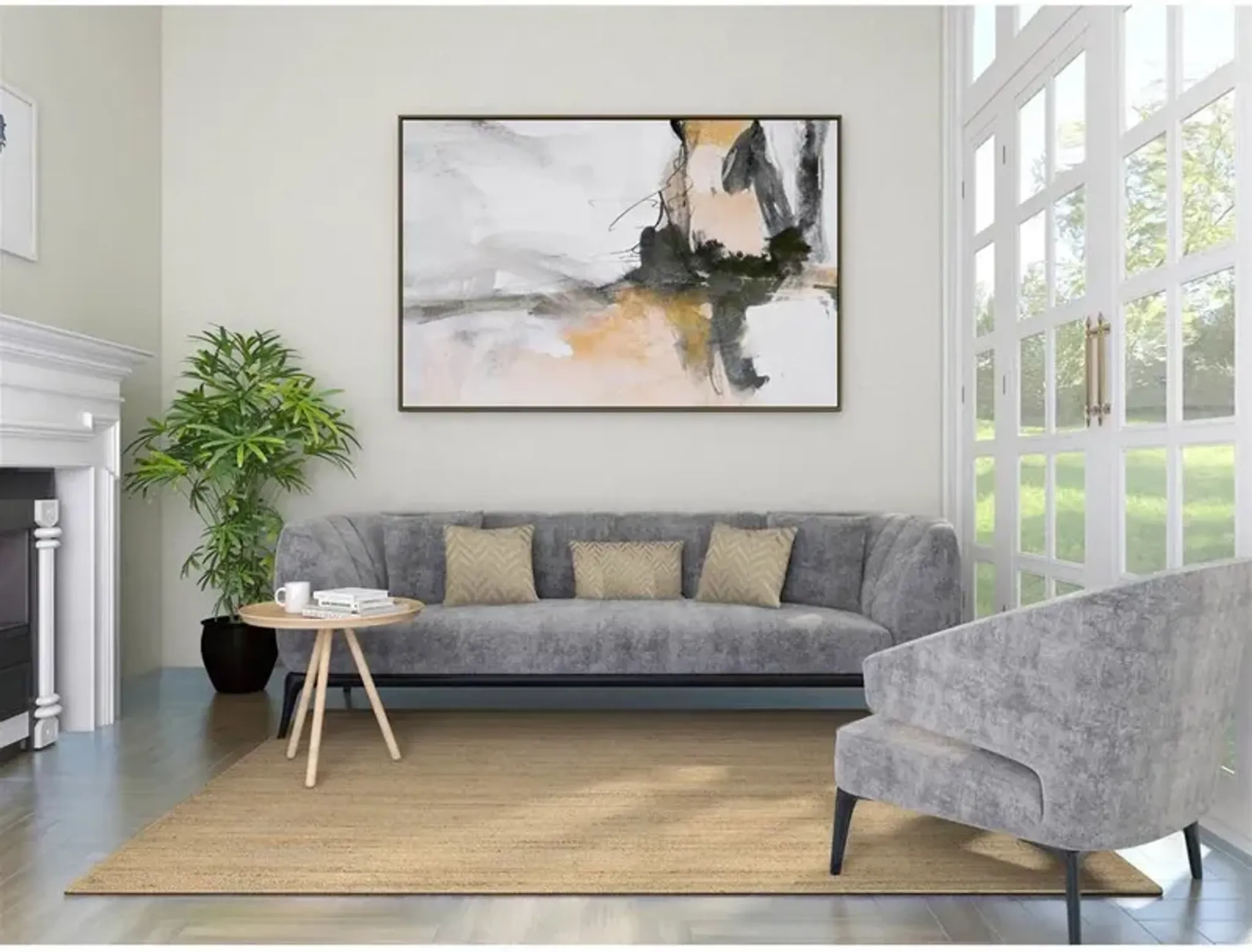 Avi Modern Classic Natural Jute Rug 8x10 Kathy Kuo Home | Furniture.com