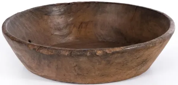 Phil Rustic Lodge Brown Wood Decorative Round Bowl