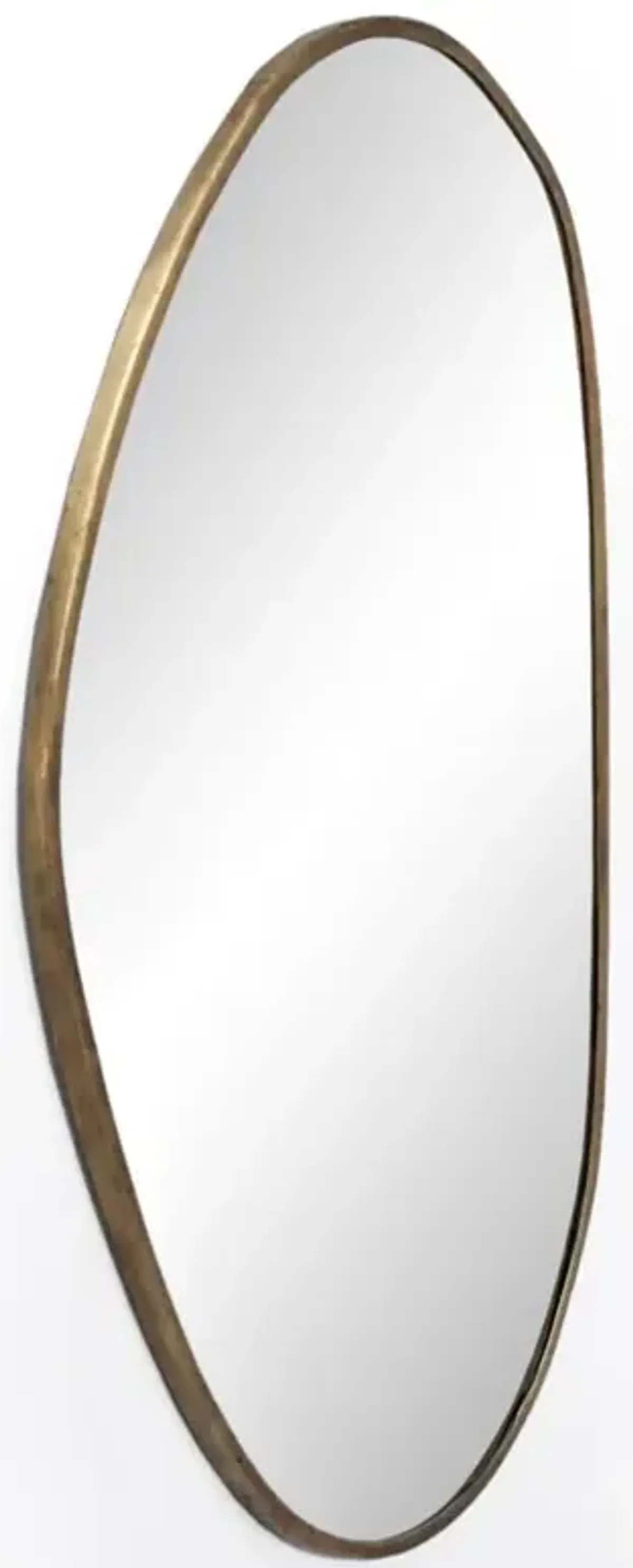 Bryan Industrial Loft Gold Iron Frame Clear Glass Wall Mounted Mirror