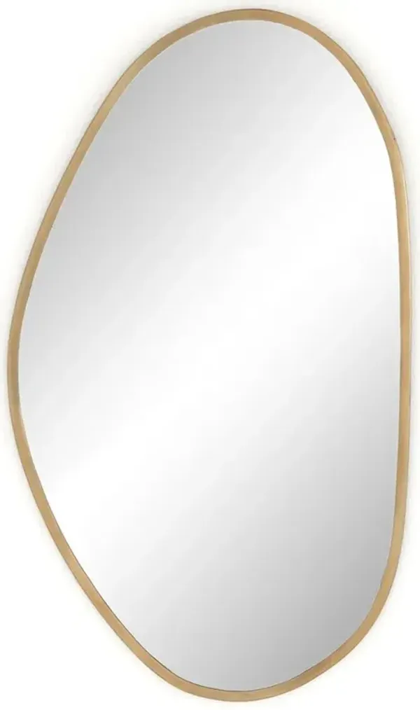 Bryan Industrial Loft Gold Iron Frame Clear Glass Wall Mounted Mirror