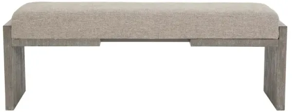 Miguel Rustic Lodge Grey Upholstered Seat Brown Wood Frame Bedroom Bench