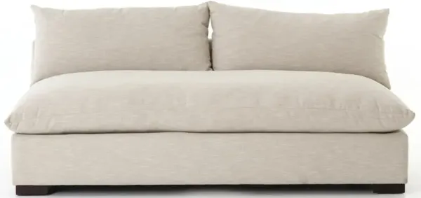 Cee Modern Classic Beige Performance Armless Sofa - Small - 74"W