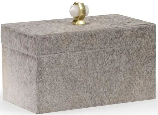 Andre Modern Classic Grey Hair On Hide Decorative Box
