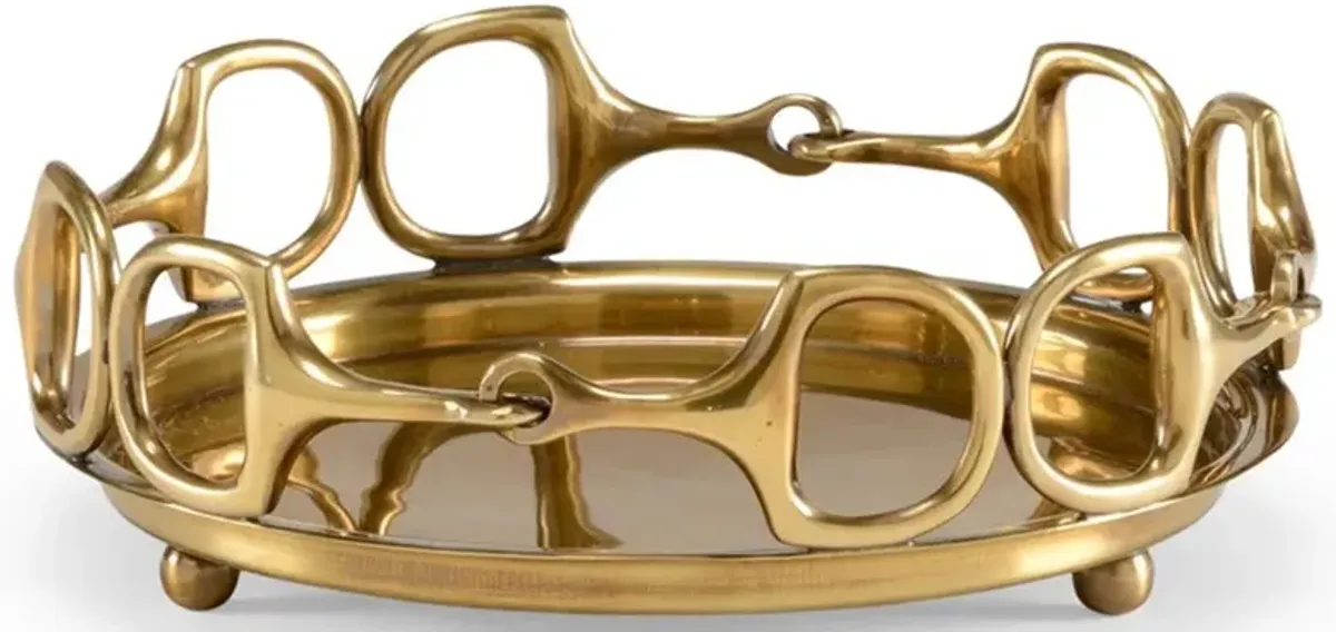 Clark Hollywood Regency Gold Cast Brass Tray - Small