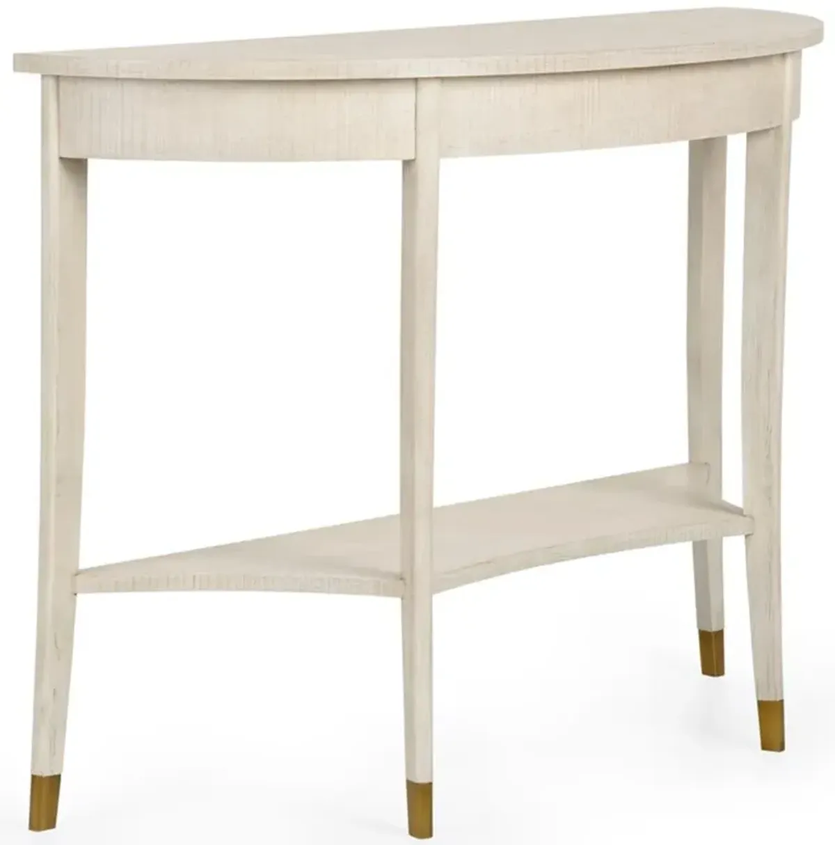 Jake Modern Classic Brown Wood Demilune Console Table