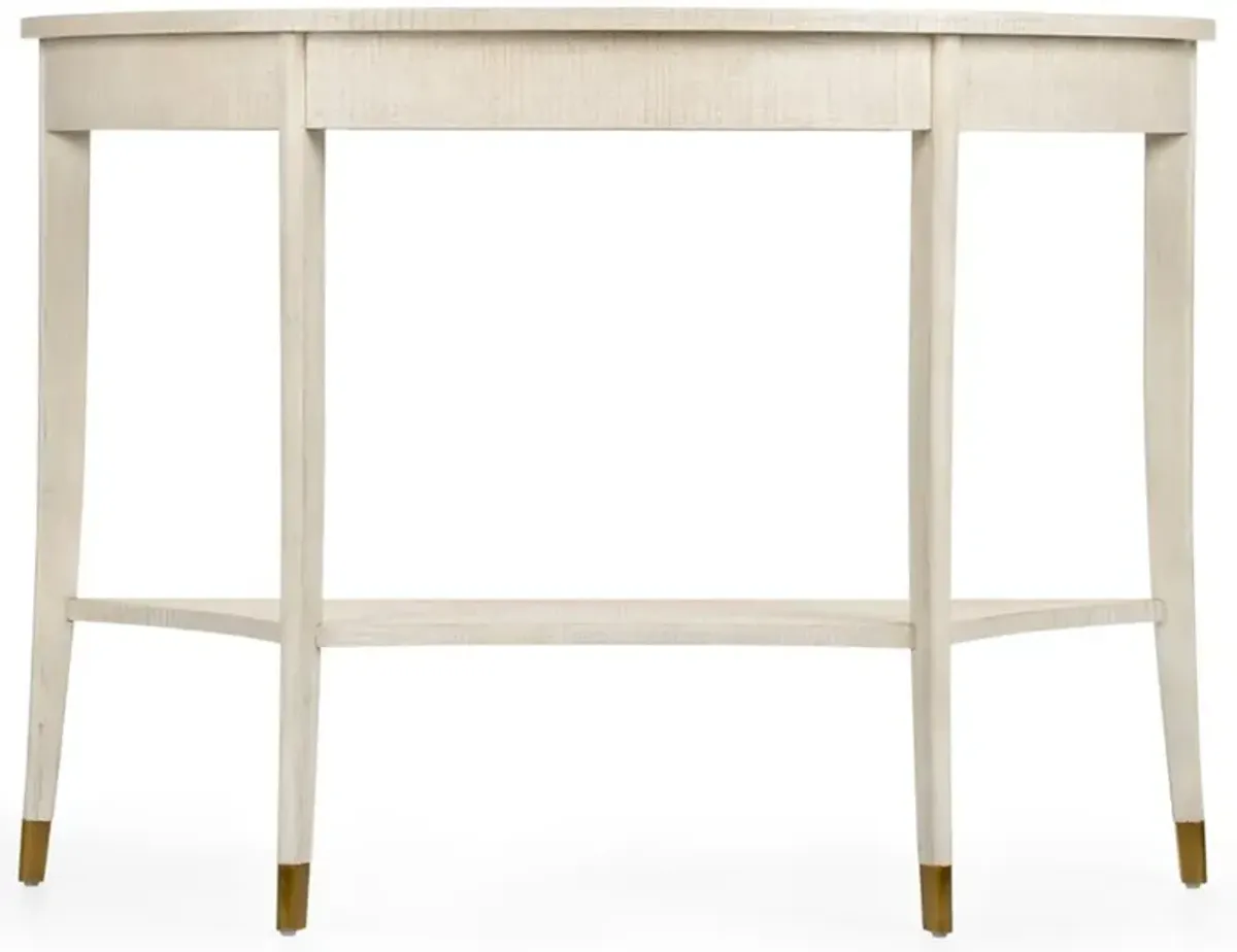 Jake Modern Classic Brown Wood Demilune Console Table