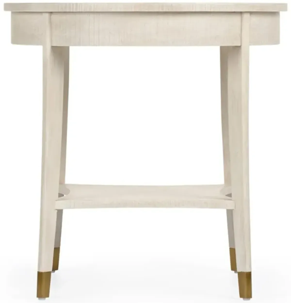 Daniella Modern Classic Cerused Oak Wood Round End Table