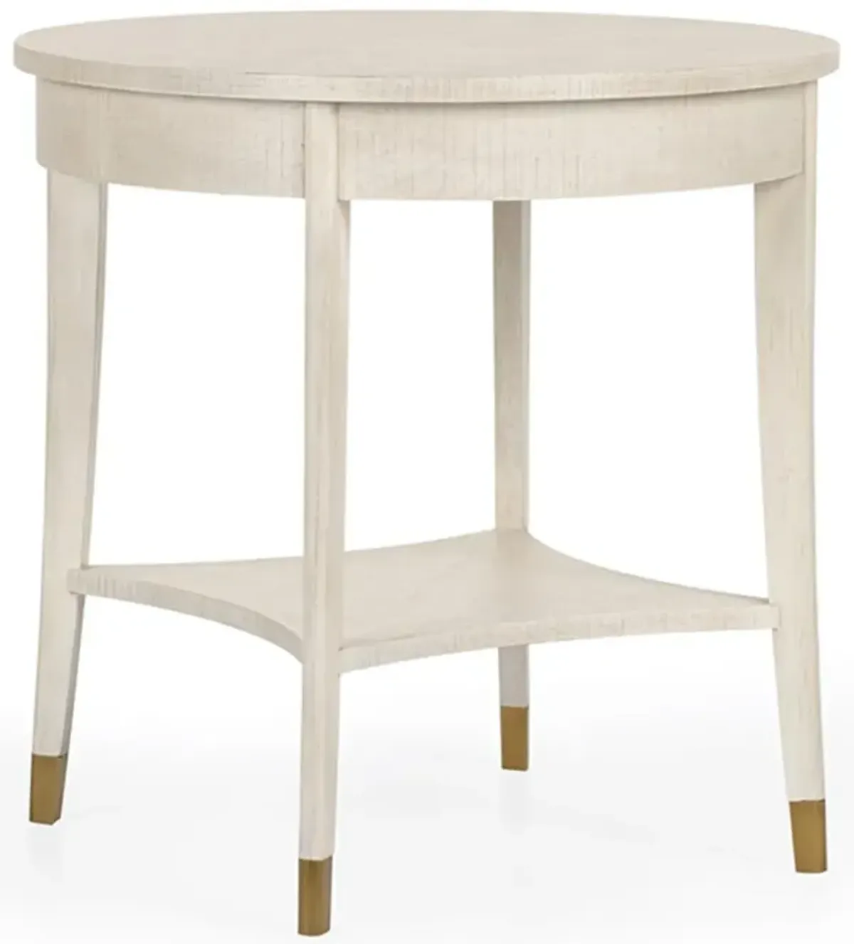 Daniella Modern Classic Cerused Oak Wood Round End Table