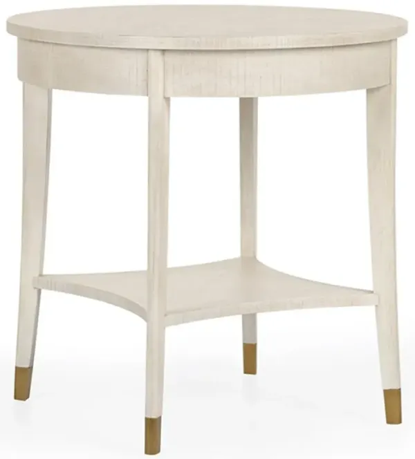 Daniella Modern Classic Cerused Oak Wood Round End Table