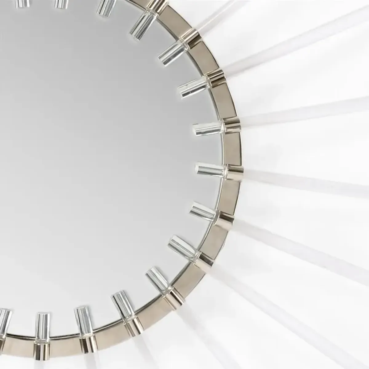 Jay Modern Classic Silver Stainless Steel Sunburst Wall Mounted Mirror