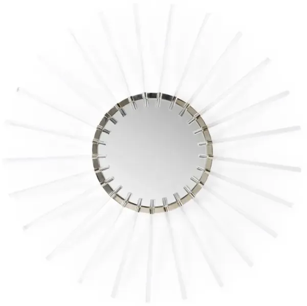 Jay Modern Classic Silver Stainless Steel Sunburst Wall Mounted Mirror