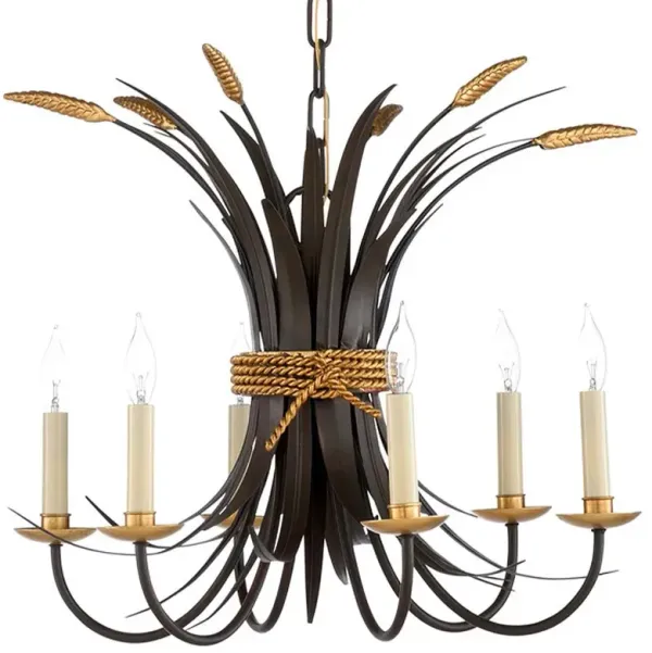 Tresdale Wheat Regency Bronze Iron Chandelier