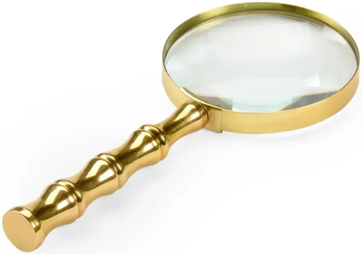 Alexandria Regency Antique Brass Bamboo Magnifying Glass