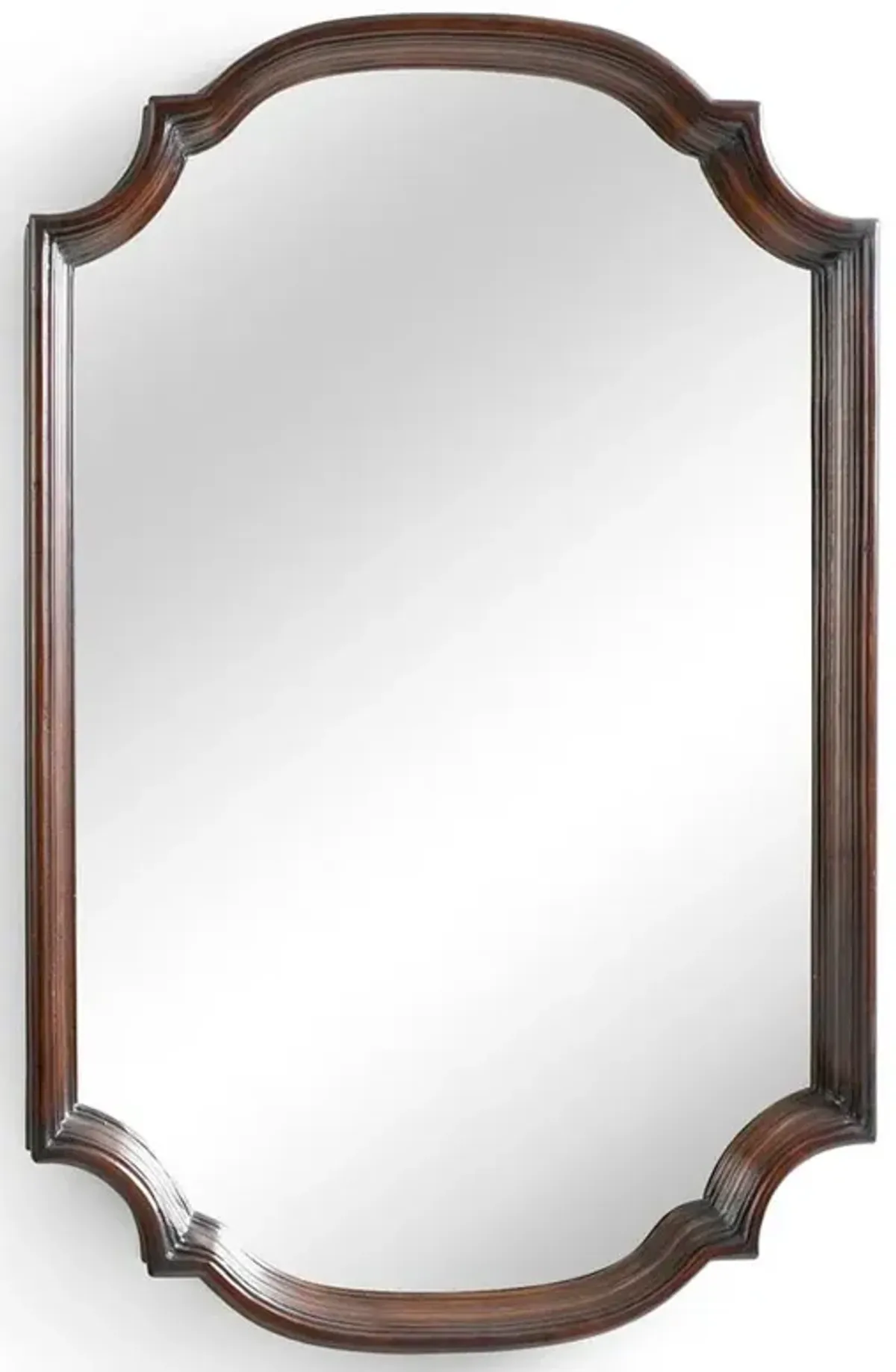 Lili Modern Classic Brown Wood Antique Wall Mounted Mirror