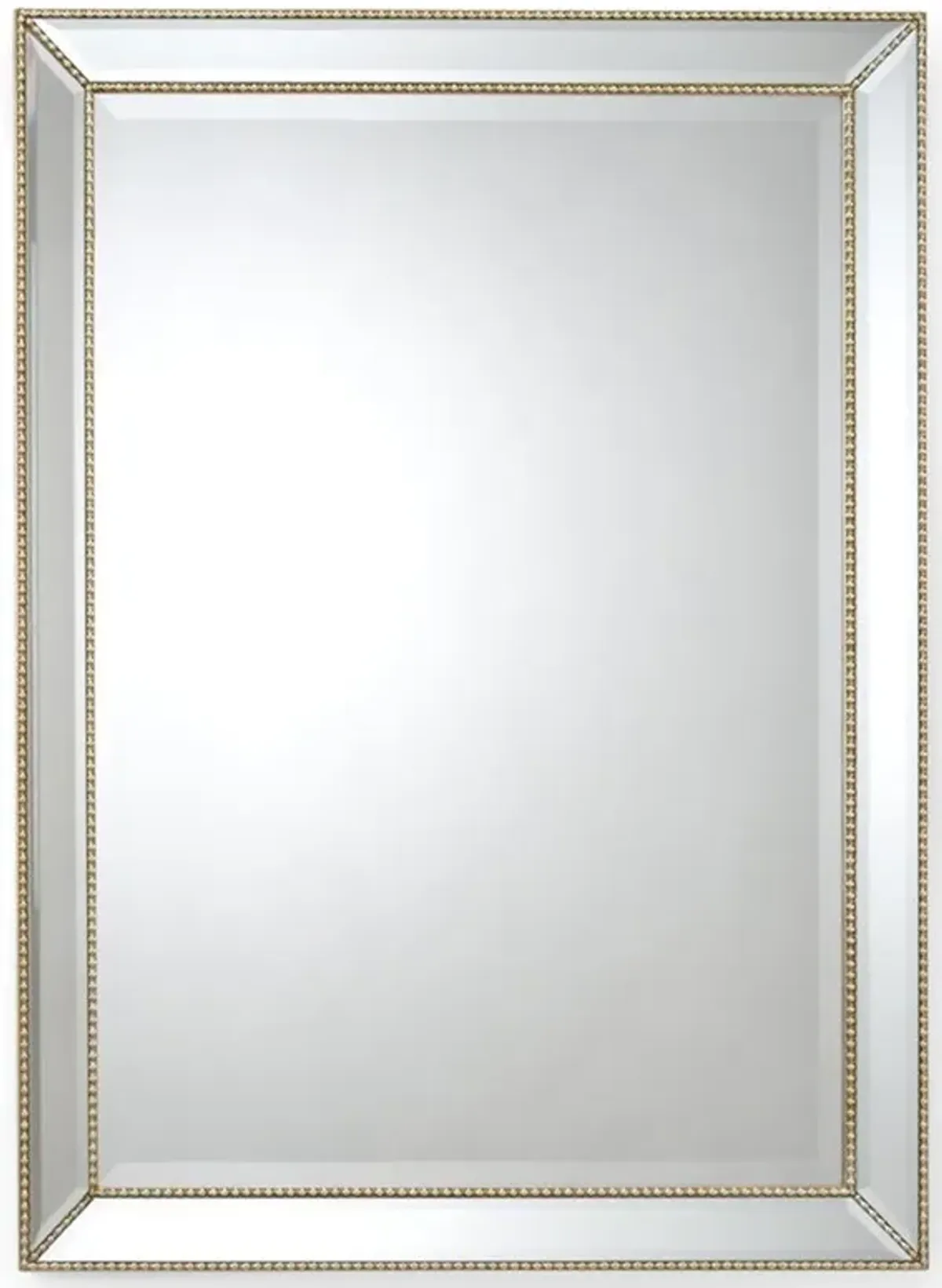 Saphira Modern Classic Gold Iron Beveled Rectangular Wall Mirror