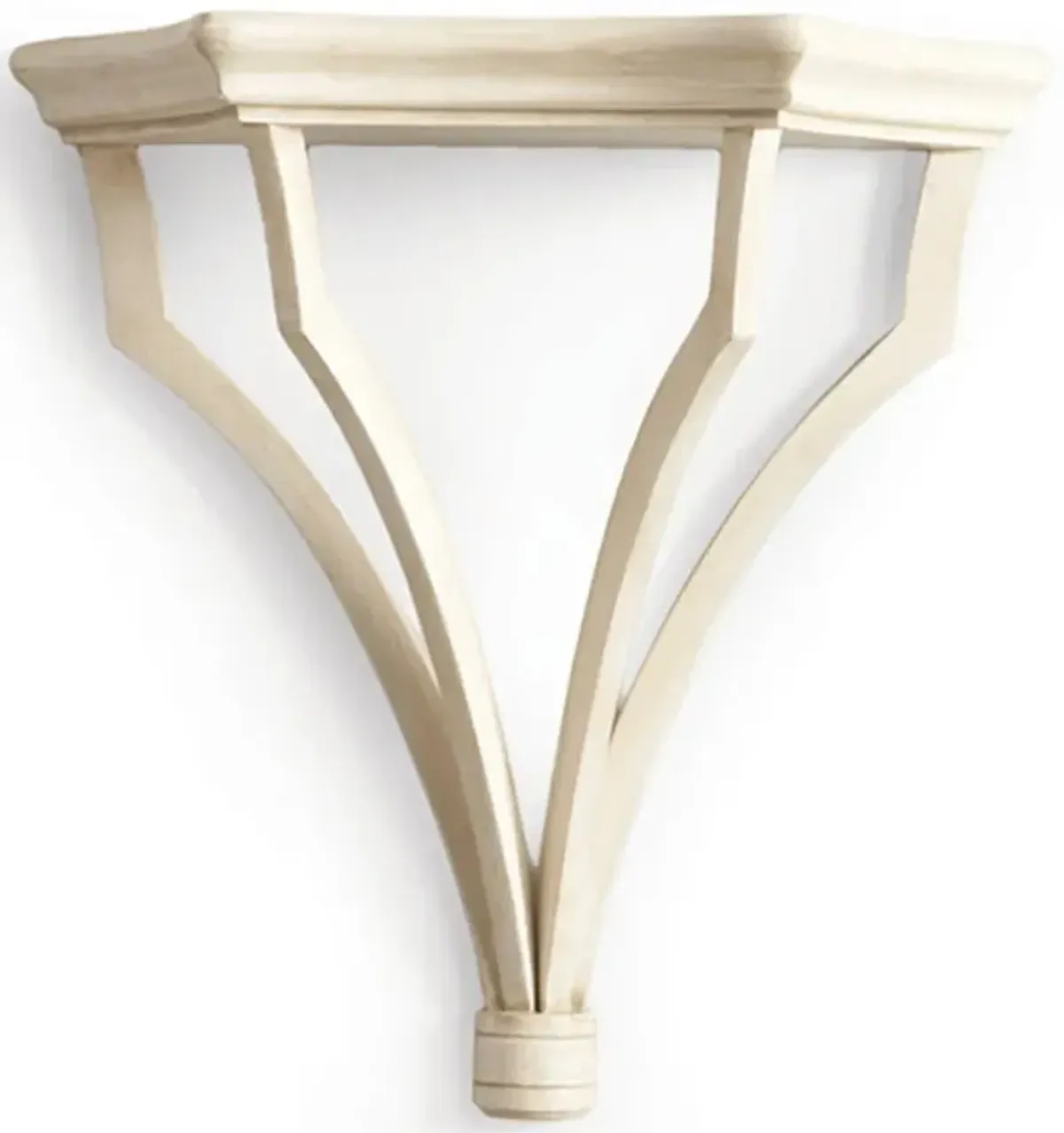 Vincent French Country Antique Cream Wood Wall Shelf - Large