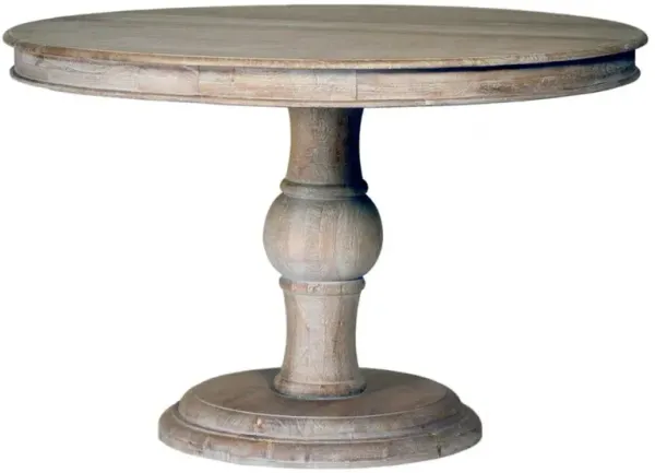 Art French Country Grey Mango Wood Round Pedestal Dining Table - 47"W