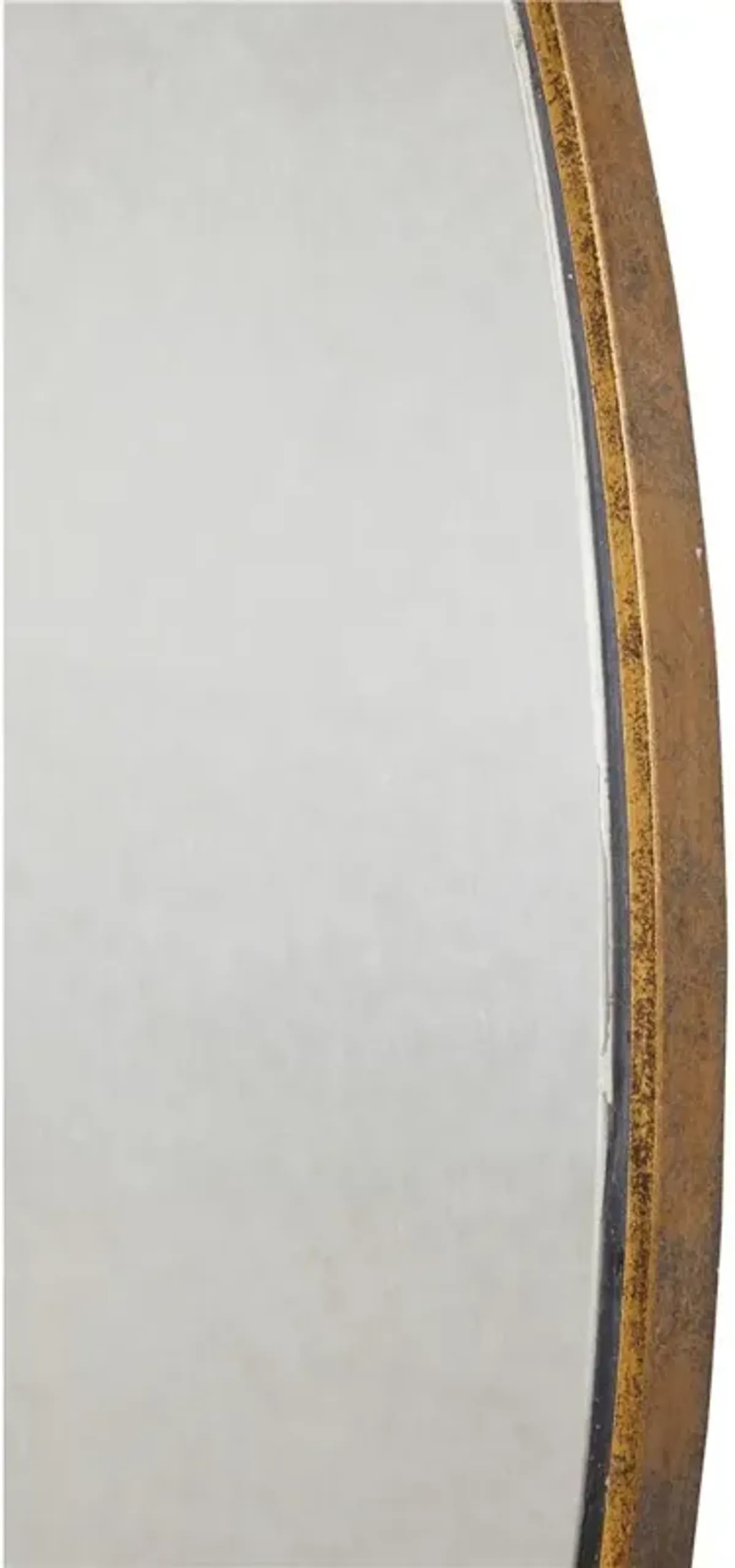 Nancy Modern Classic Brushed Gold Metal Large Round Wall Mirror