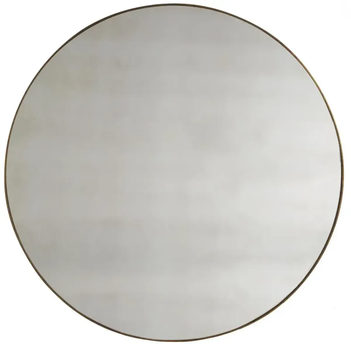 Nancy Modern Classic Brushed Gold Metal Large Round Wall Mirror
