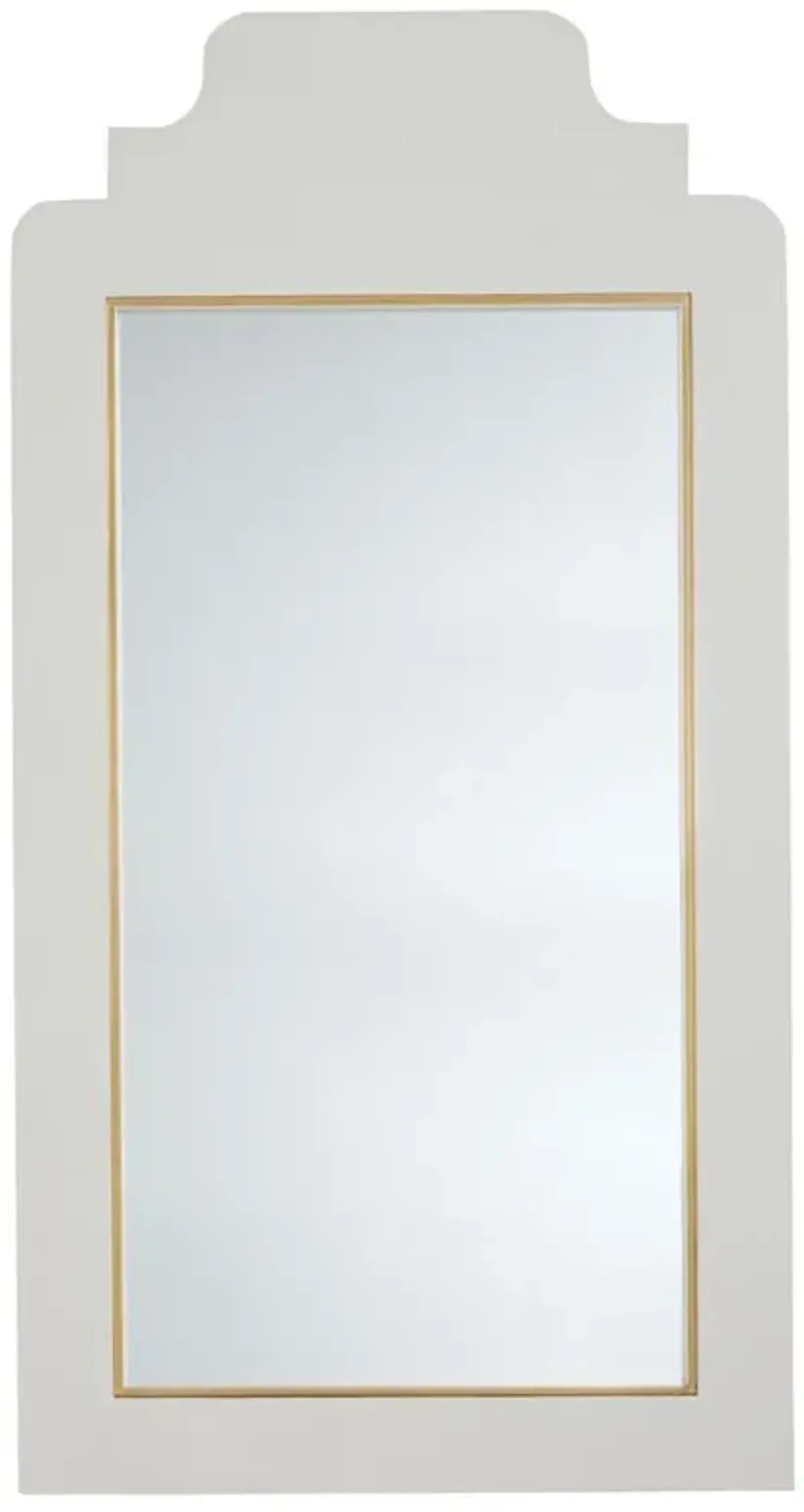 Nora Modern Gold Accent White Shagreen Rectangular Wall Mirror